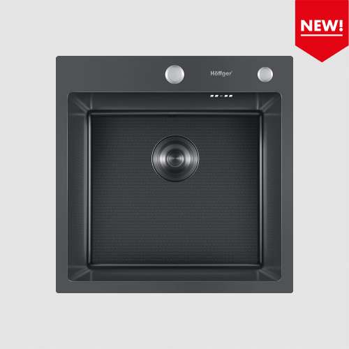 Мойка для кухни Hoffger 5050T Black (Чёрная)(соты)