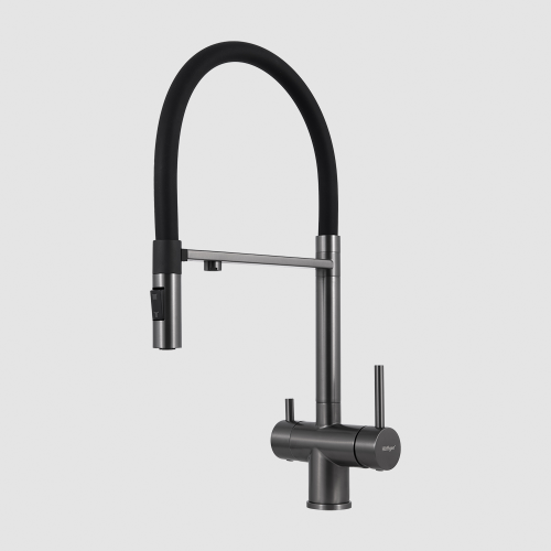 Смеситель для кухни Hoffger Liza 500 Black (Чёрный)(магнит)